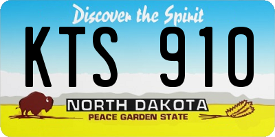ND license plate KTS910