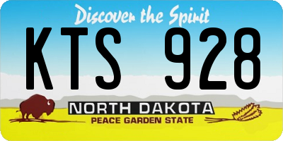 ND license plate KTS928