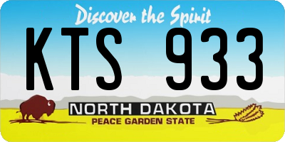 ND license plate KTS933