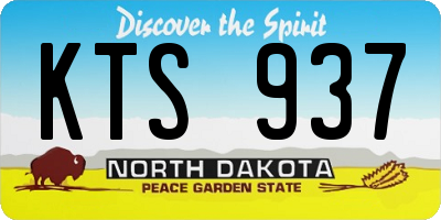 ND license plate KTS937