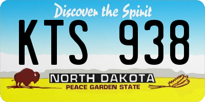 ND license plate KTS938