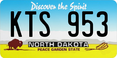 ND license plate KTS953