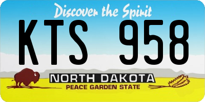 ND license plate KTS958
