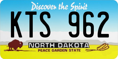 ND license plate KTS962