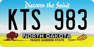 ND license plate KTS983