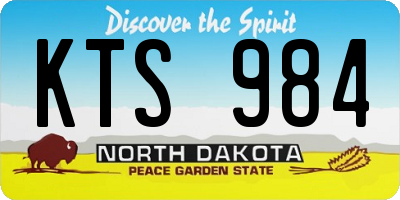 ND license plate KTS984
