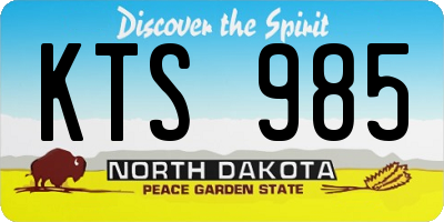 ND license plate KTS985