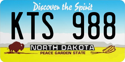 ND license plate KTS988