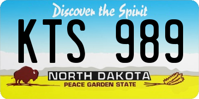 ND license plate KTS989