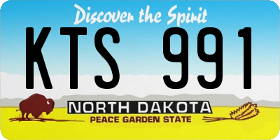 ND license plate KTS991