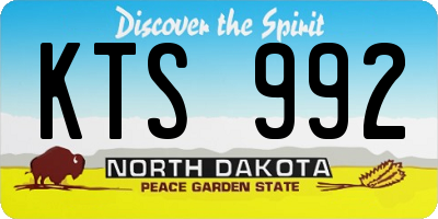 ND license plate KTS992