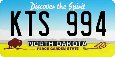 ND license plate KTS994