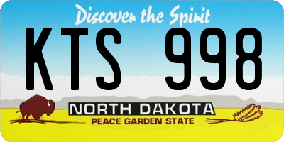 ND license plate KTS998