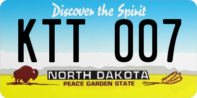 ND license plate KTT007