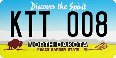 ND license plate KTT008