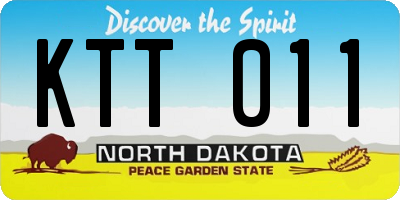 ND license plate KTT011