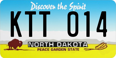 ND license plate KTT014