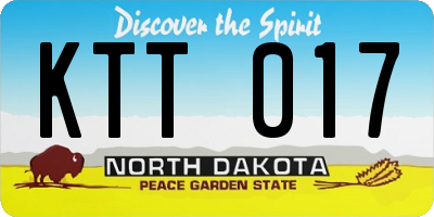 ND license plate KTT017