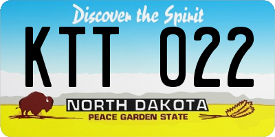 ND license plate KTT022