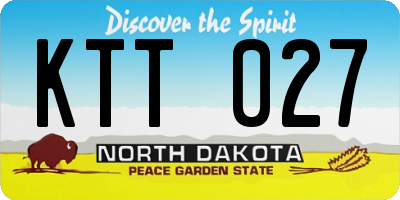 ND license plate KTT027