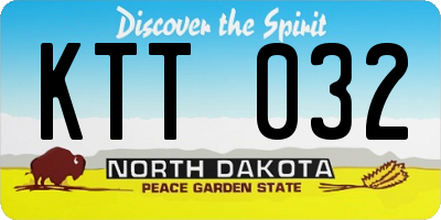 ND license plate KTT032