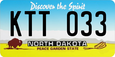 ND license plate KTT033