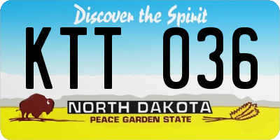 ND license plate KTT036
