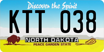 ND license plate KTT038