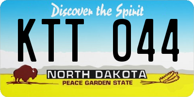 ND license plate KTT044
