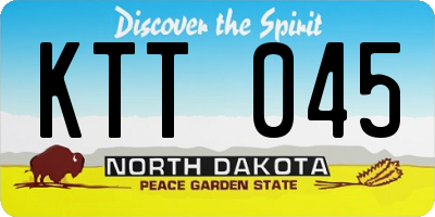 ND license plate KTT045