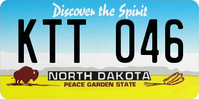 ND license plate KTT046