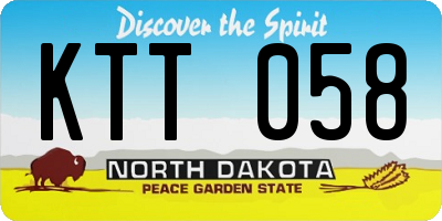 ND license plate KTT058