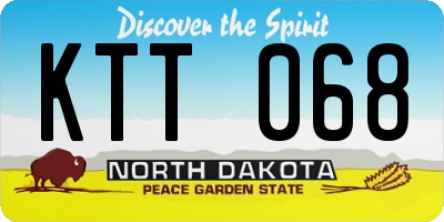 ND license plate KTT068