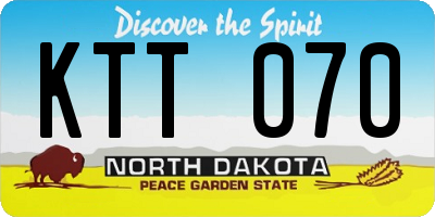 ND license plate KTT070