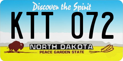 ND license plate KTT072