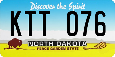 ND license plate KTT076