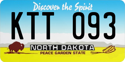 ND license plate KTT093