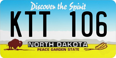 ND license plate KTT106