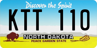 ND license plate KTT110