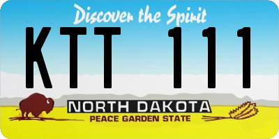 ND license plate KTT111