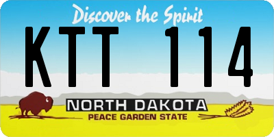 ND license plate KTT114
