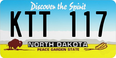 ND license plate KTT117