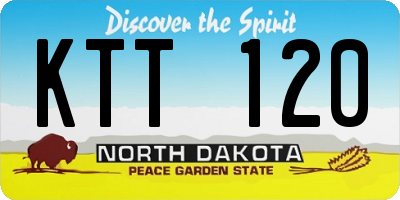 ND license plate KTT120
