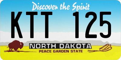ND license plate KTT125