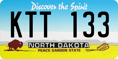 ND license plate KTT133