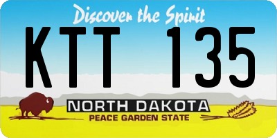 ND license plate KTT135