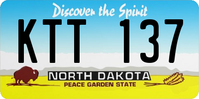 ND license plate KTT137