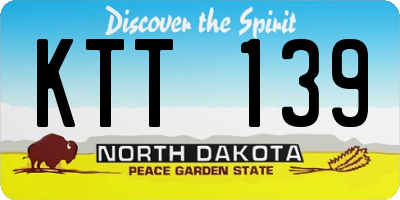 ND license plate KTT139