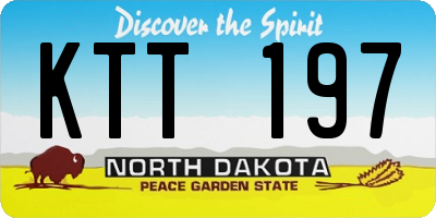 ND license plate KTT197