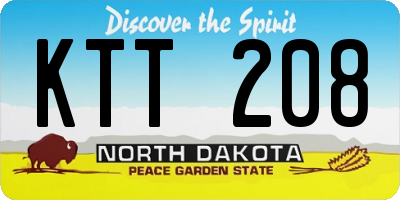 ND license plate KTT208